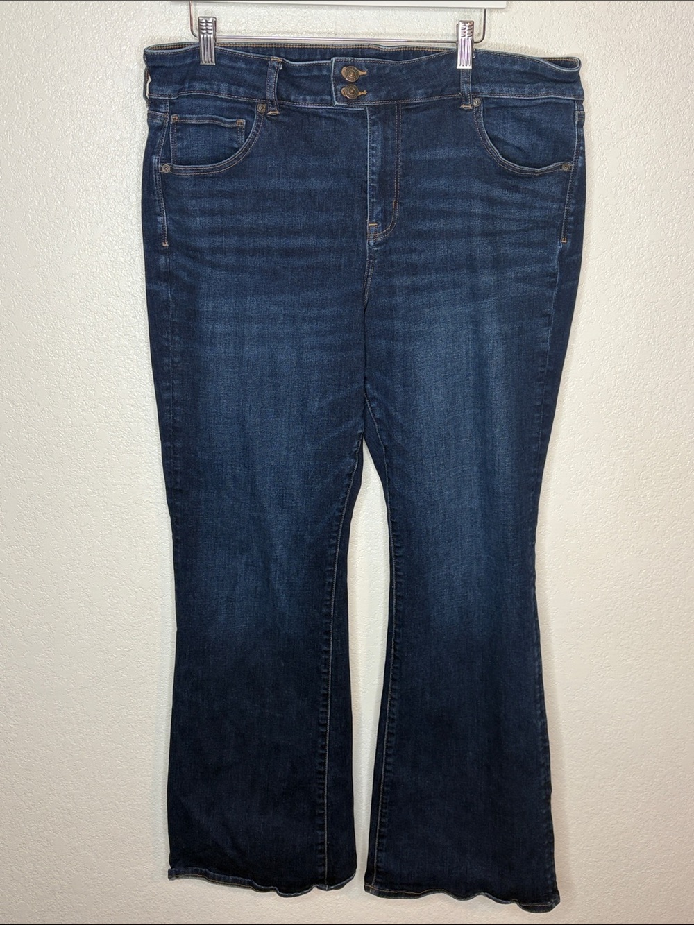 American Eagle Dark Wash Kick Boot Flare Next Level Stretch Jeans Size 20 Tall